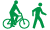 walking or cycling