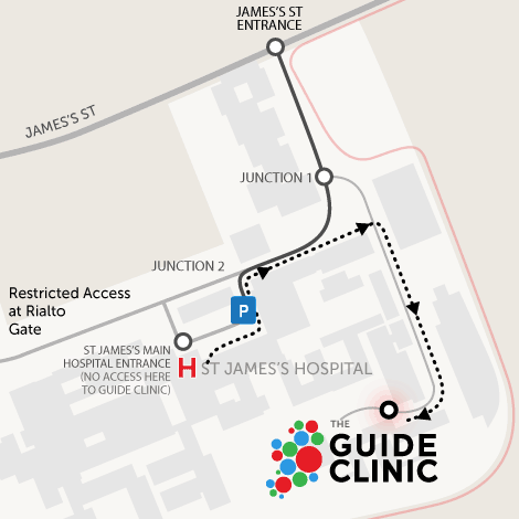 Map of St James's when arriving by car